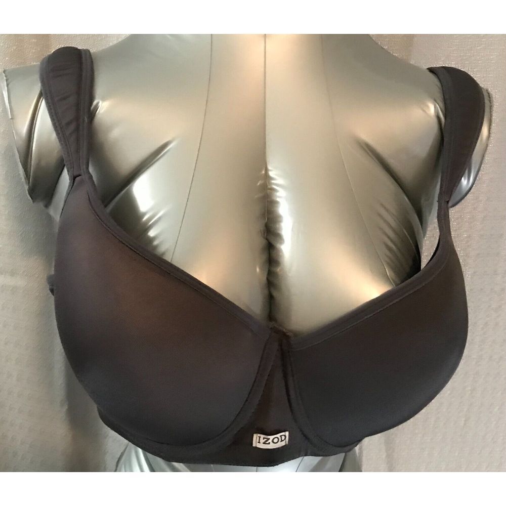 IZOD Bra Women 36D Black Underwired Support‎ Padded Strap T Shirt Casual